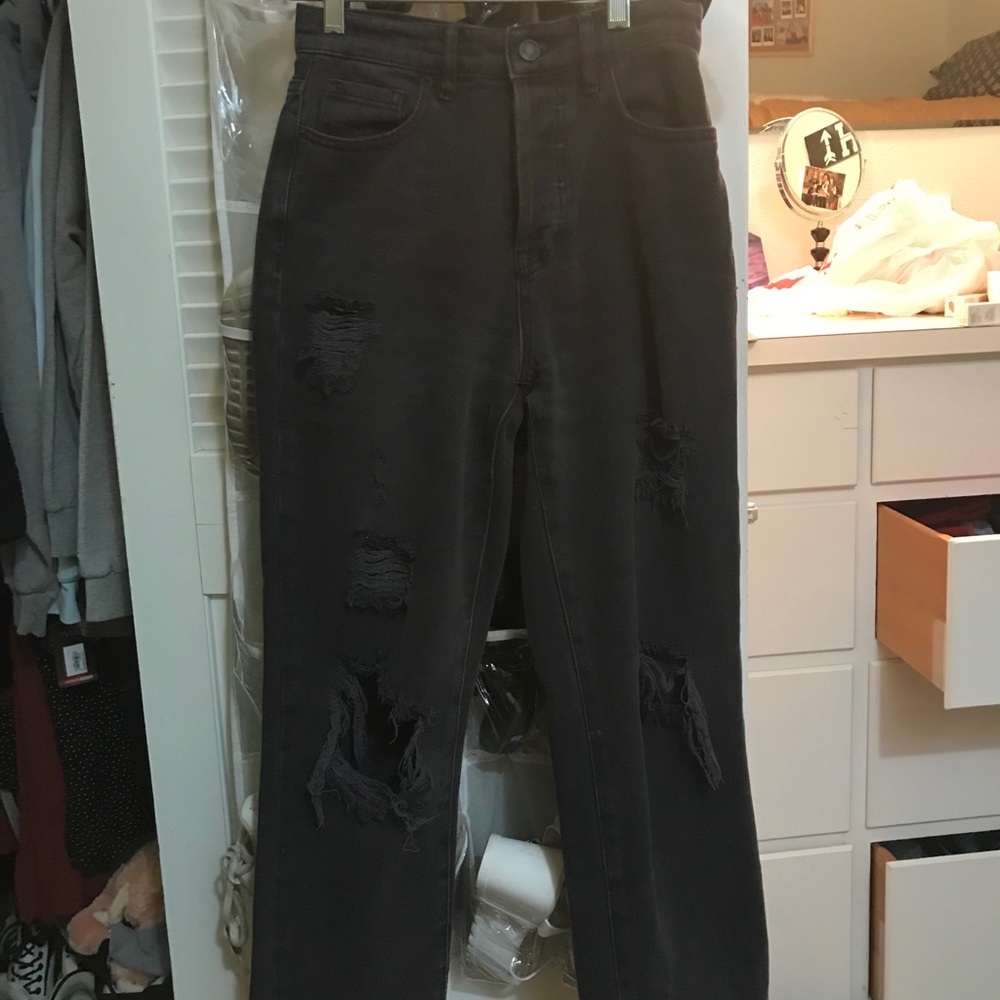 PacSun High Rise Distressed Straight Mom Jeans
